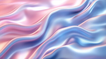 Obraz premium Elegant pink and blue satin fabric drapes with soft waves and subtle sheen creating a calming atmosphere in a studio setting