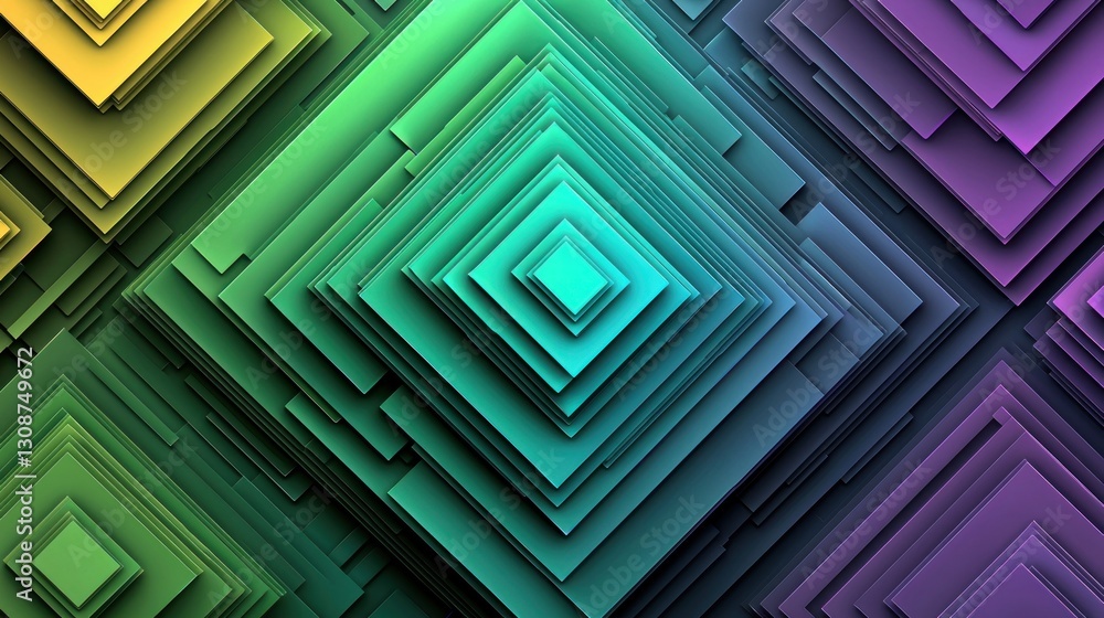 Poster abstract geometric layers of colorful squares create artistic backgrounds