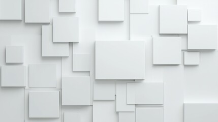 Abstract background with overlapping white 3D rectangles creating a modern geometric pattern for design purposes.