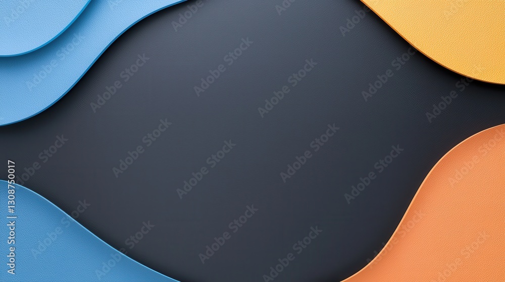 Aufkleber abstract colorful layered paper waves creating an elegant, modern background design.