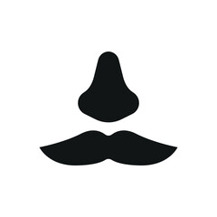 Fake mustache icon represents classic disguise humor, perfect for April Fool's Day designs, prank-themed content, comedy events, and playful illustrations.