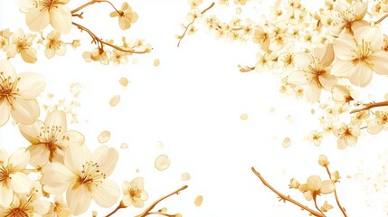 Watercolor flowers pattern japanese cherry blossom background wallpaper