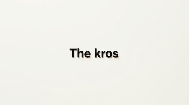 Simple Black Letters on a White Background A Minimalist Composition Featuring the Phrase The Kros