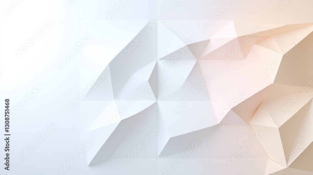 Poster abstract geometric background with white polygonal shapes and soft lighting effect for creative desi