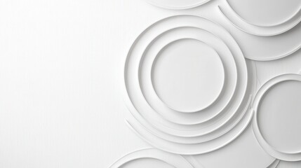 Abstract geometric circles pattern on a textured white background with minimalist design elements.