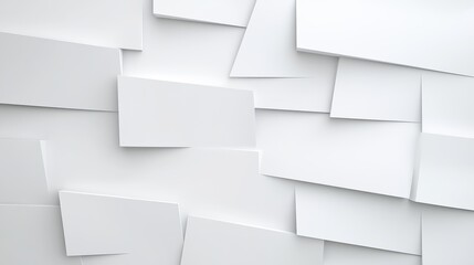 Abstract geometric pattern of overlapping white rectangles creating a modern 3D visual background.