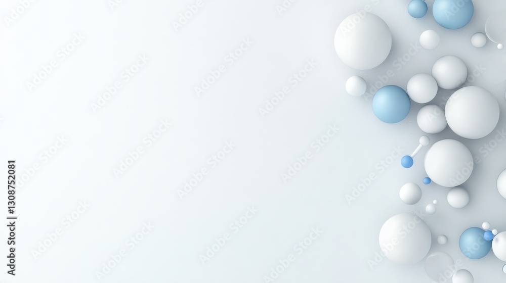 Aufkleber abstract geometric spheres on a light background creating a modern minimalist 3d design concept.