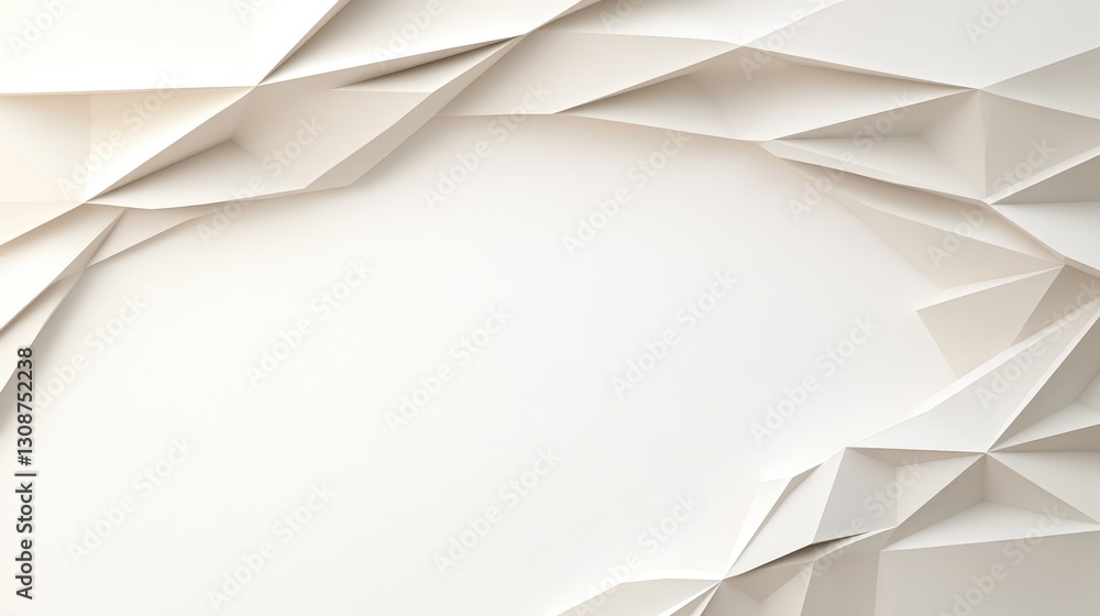 Aufkleber abstract geometric white paper shapes creating a modern minimalist 3d effect background