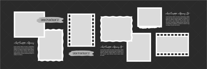Pictures or photos frame collage layout abstract photo frames and digital photo wall template