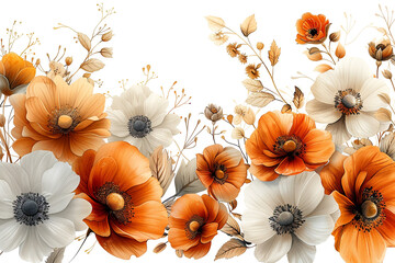 Vibrant Orange and Cream Floral Arrangement for Home Decor