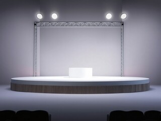 Minimalist Modern Stage with Lighting and Podium