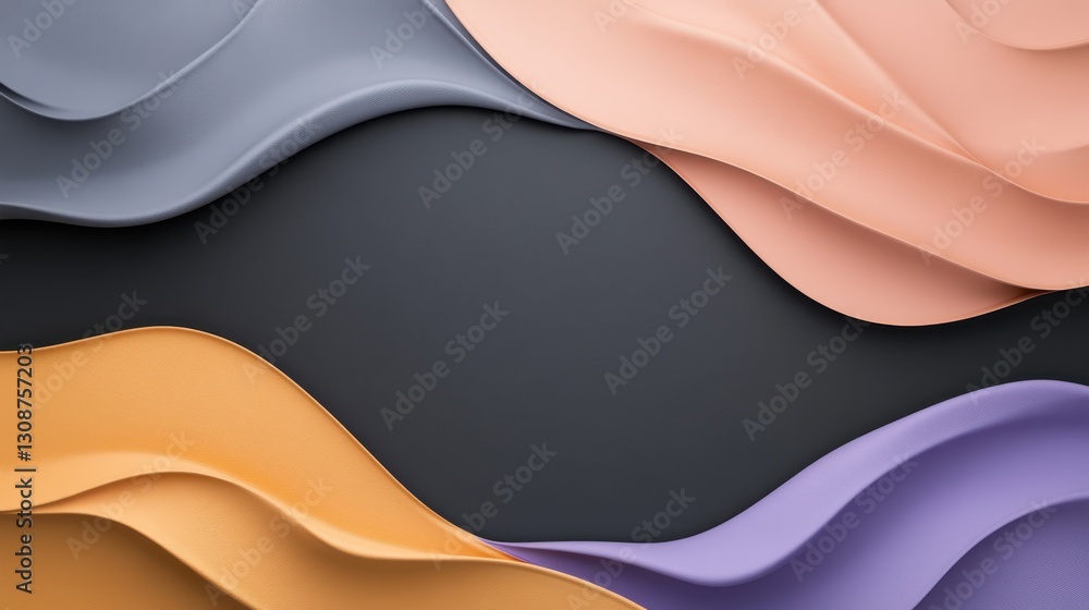 Poster abstract wavy layers in pastel hues create a flowing pattern for modern design and creative backgrou