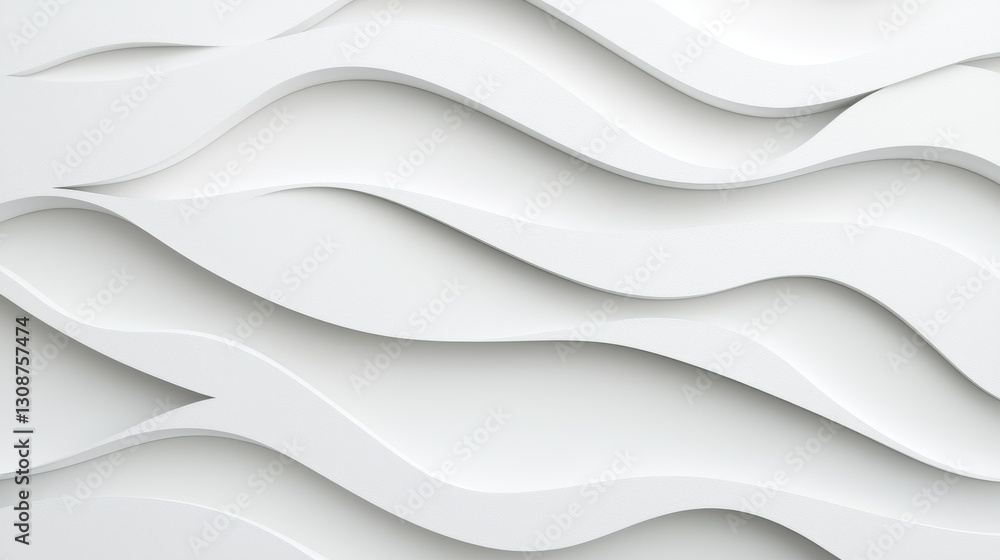 Poster abstract white 3d wave pattern texture for modern design and creative background ideas.