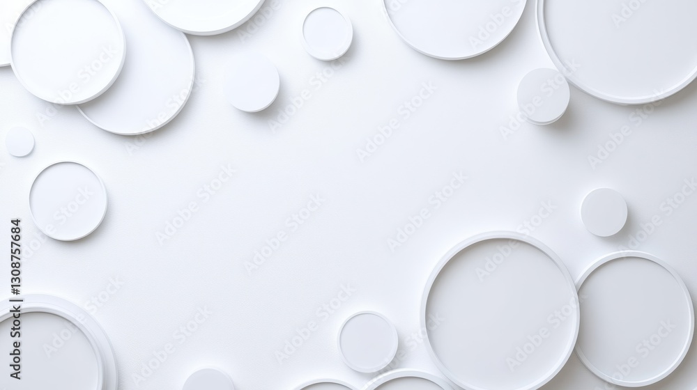 Poster abstract white circle pattern on a clean background, ideal for minimalist design projects.