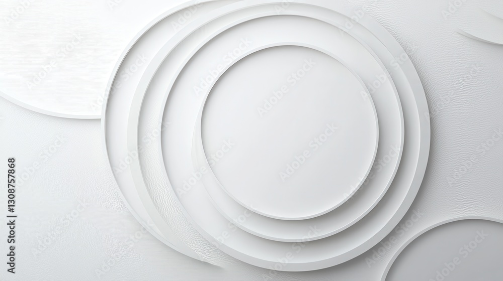 Aufkleber abstract white circular layers background texture for design and creativity.