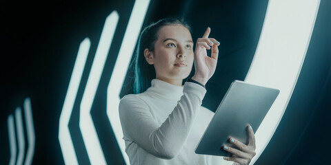 Futuristic technology interaction concept