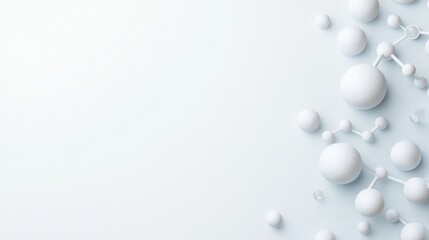 Abstract white molecular structure on light background representing scientific concepts and connections.