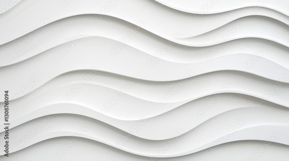 Poster abstract white wave pattern wallpaper texture, soft curved lines for modern minimal design.