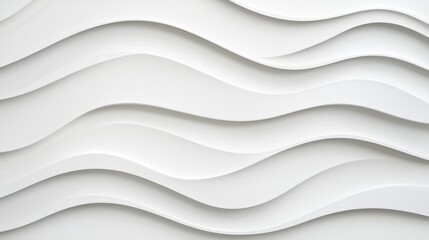 Obraz premium Abstract white wave pattern wallpaper texture, soft curved lines for modern minimal design.
