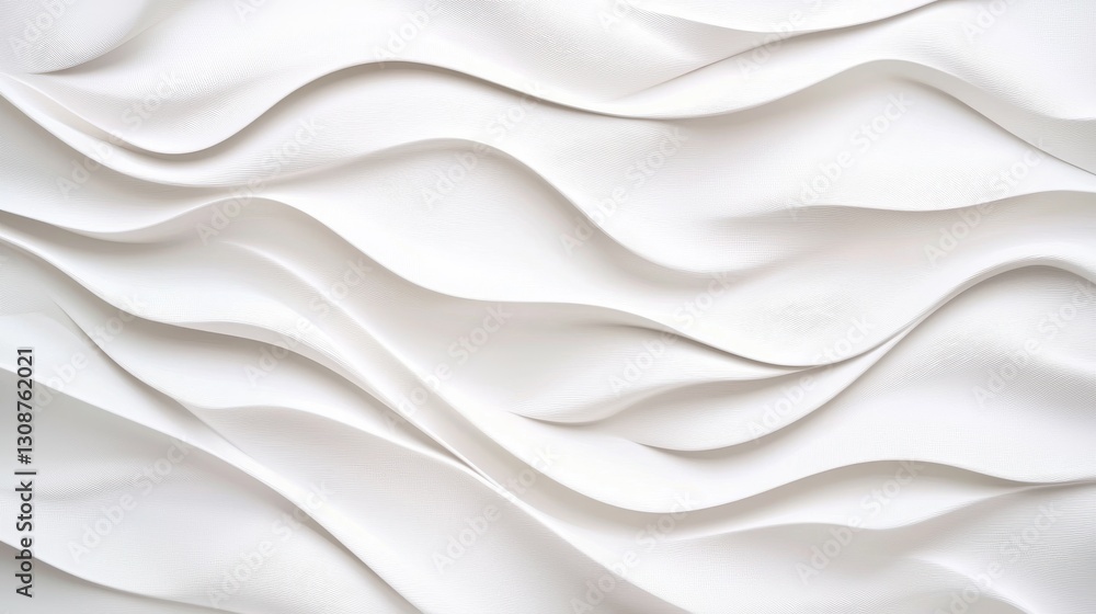 Poster abstract white wavy texture background, modern minimalist design with smooth flowing lines and elega