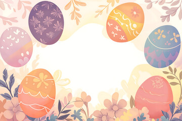easter abstract background with easter eggs, generative ai