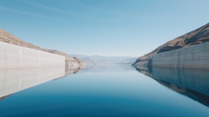 Obraz premium Sustainable Energy Storage at a Hydroelectric Reservoir.
