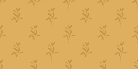 Brown leaves background, plant leaves seamless pattern, seamless leaf pattern background