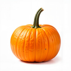 Obraz premium Vibrant orange pumpkin resting on white background, autumn beauty
