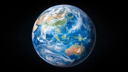 Stunning view of Earth, showcasing continents and oceans, from space