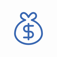 Money bag savings icon vector sign