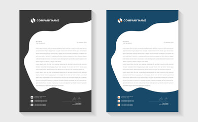 Modern creative clean business style letterhead bundle of your corporate design. Set to print. modern business letterhead in abstract design. Elegant template design in minimalist, print ready A4
