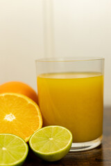 Healthy orange juice. A glass of juice on the table. Orange diet