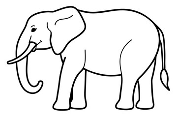 Fototapeta premium Elegant Elephant Linework