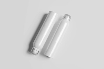 Spray bottle with transparent cap mockup isolated on white background.