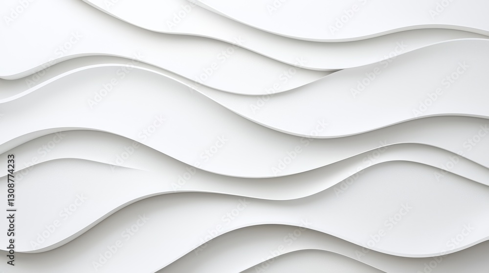 Poster elegant white wavy abstract background with flowing curves and minimalist design for creative projec