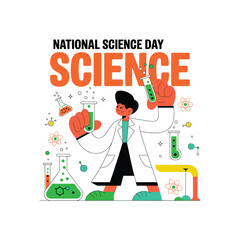 National Science fiction day poster design illustration