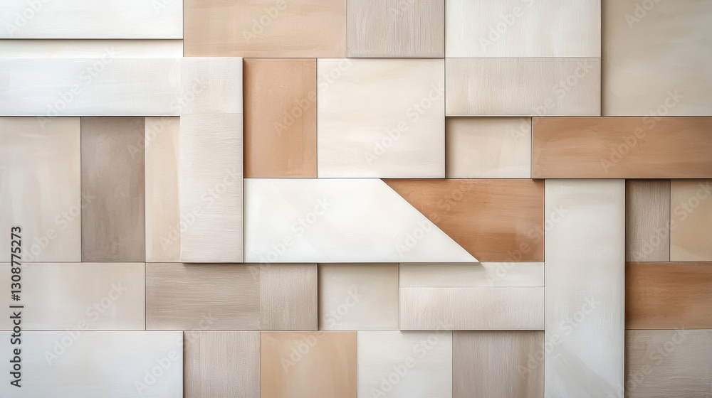 Poster geometric wooden panel pattern with varying shades and textures for background or design elements.