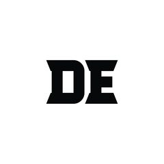 Fototapeta premium DE monogram logo design letter text name symbol monochrome logotype alphabet character simple logo