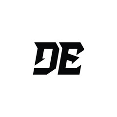 Obraz premium DE monogram logo design letter text name symbol monochrome logotype alphabet character simple logo