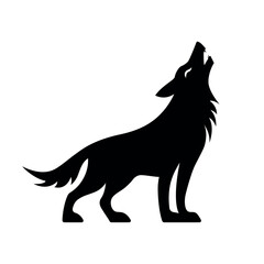Howling wolf silhouette unique design vector.