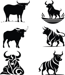 Bull Silhouette Vector – Powerful Taurus Logo & Minimalist Bull Design