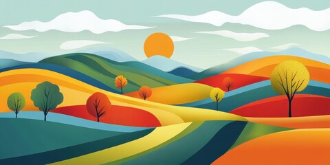 landscape with flowers