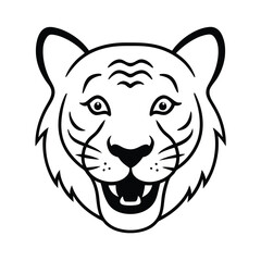 tiger head outline vector