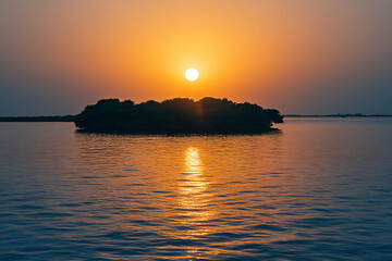 Naklejka premium sunset over the sea,