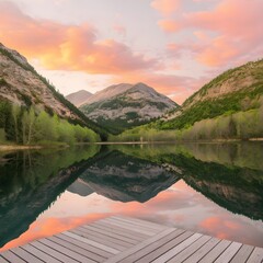 lake in the mountains in summer