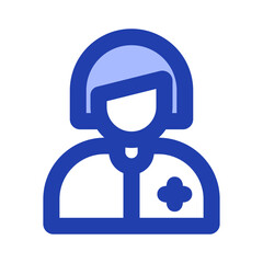 women veterinarian blue style