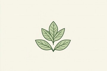 Minimalist basil leaf logo emphasizes fresh organic aesthetics with clean line art in soothing green tones for herbal branding