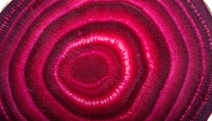 Extreme macro beetroot cross-section: deep purple concentric rings.  Geometric food art, vibrant detail.  Unique vegetable close-up, natural.

