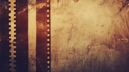Obraz premium Abstract background featuring vintage film strip and textured paper