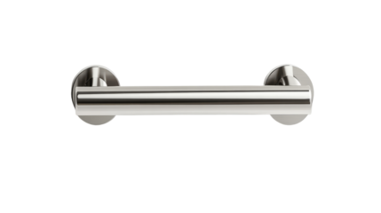 a stainless steel grab bar.  isolated, transparent background	